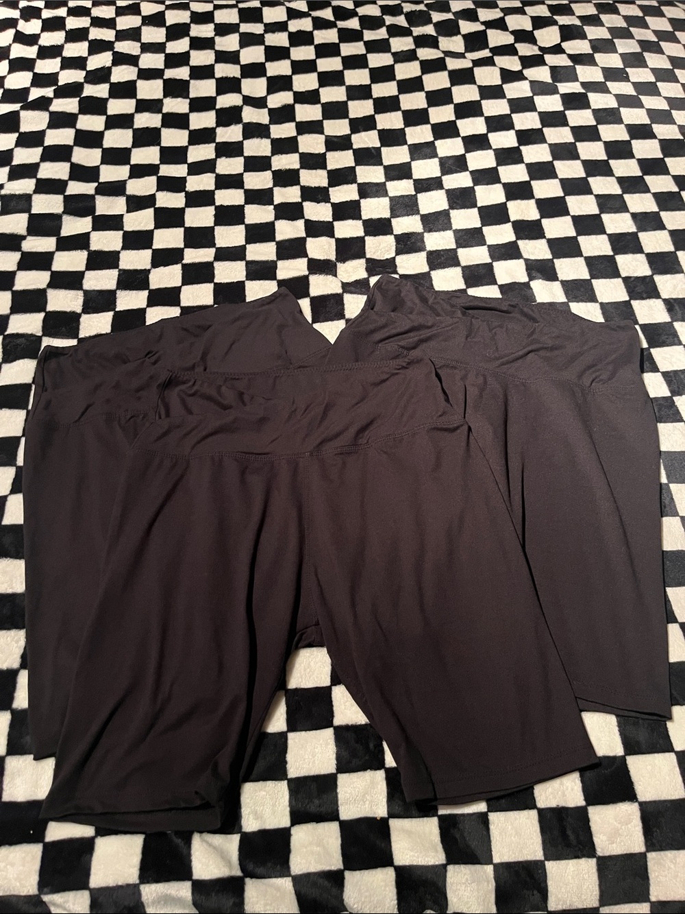 Black High-Waist Bike Shorts - Stretchy Activewear LOT OF 3